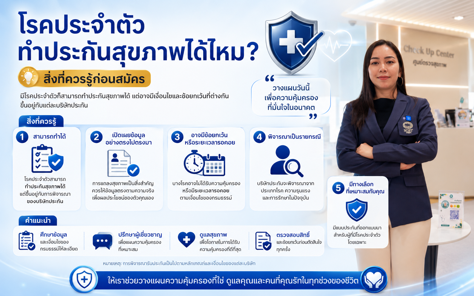 โรคประจำตัวทำประกันสุขภาพได้ไหม? สิ่งที่ควรรู้ก่อนสมัคร