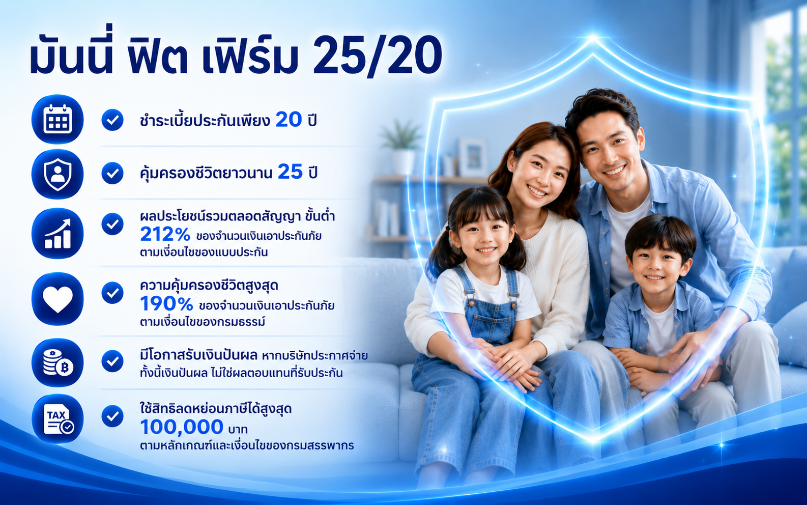 มันนี่ ฟิต เฟิร์ม 25/20 | ประกันสะสมทรัพย์ มีเงินปันผล ชำระเบี้ย 20 ปี | ไทยประกันชีวิต